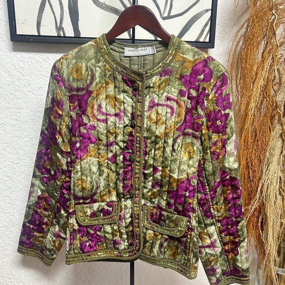 Howard Wolf Vintage Multicolor Floral Quilted Jacket - Picture 1 of 5